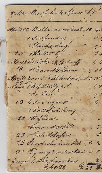 VERMONT DRY GOODS AND GENERAL MERCHANT'S ACCOUNT BOOK