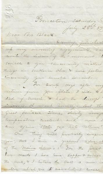 TWO EARLY TEMPERANCE LETTERS