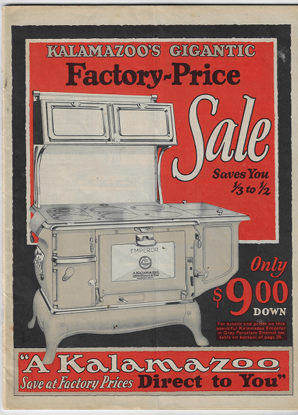 KALAMAZOO'S GIGANTIC FACTORY-PRICE SALE SAVES YOU 1/3 TO 1/2.