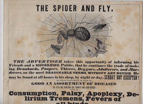 THE SPIDER AND FLY – UNRECORDED TEMPERANCE BROADSIDE