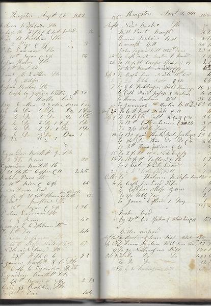 A DELANO FAMILY DETAILED LEDGER, 1847-1854