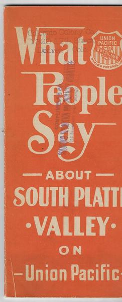 WHAT PEOPLE SAY ABOUT SOUTH PLATTE VALLEY ON UNION PACIFIC