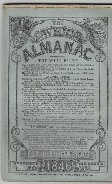 THE WHIG ALMANAC - 1846