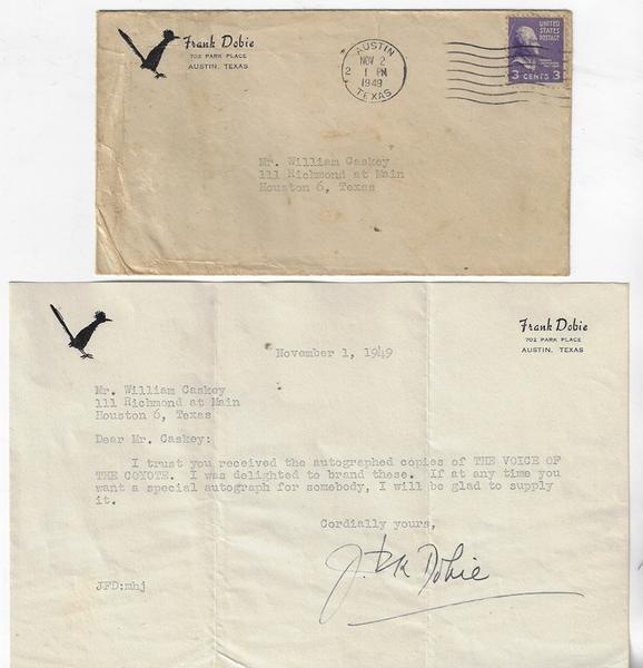 J. Frank Dobie letter