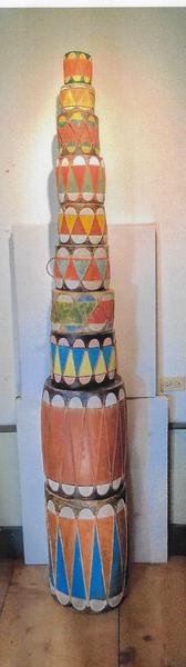 Set of 10 graduated Cochiti Pueblo drums