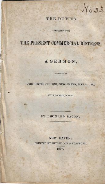 The Cause of the Panic of 1837 was Slavery