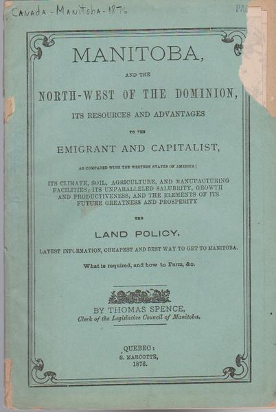 Manitoba, and the North-West of the Dominion - 1876