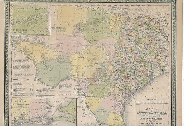 1850 Map of the State of Texas From the Latest Authorities